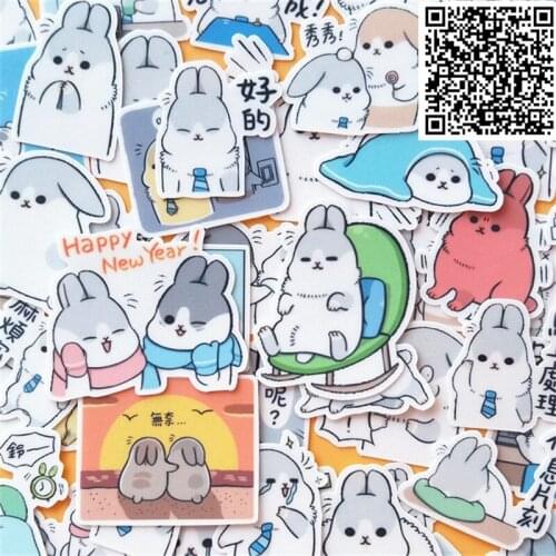 40 Pcs/Bag Anime cute bunny paper sticker package DIY diary decoration sticker album book kids toys scrapbooking stickers