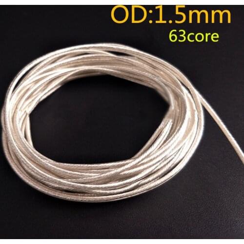 50meters 1.5mm oxygen-free copper silver plated wire 63core