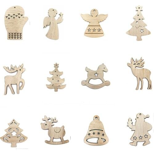 6pcs Wooden Ornaments Unfinished Natural Wood Slices for DIY Art Crafts Home Valentines Party Hanging Decorations