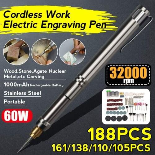 32000rpm Rechargeable Cordless Electric Grinder DIY Engraving Pen Jewelry Sander Polisher Engraver Carve Tool Accessories
