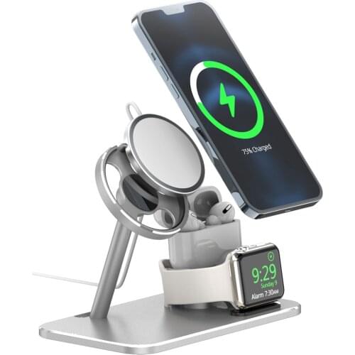Wireless Charging Station Stand For Apple Magsafe for iPhone 12 Pro Max Mini Watch for i-Watch Wireless Charge Pad dock holder