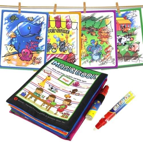 12 Types Water Drawing Books Magic Pen Magic Pad Coloring Book in Drawing Toys Reusable Books Early Learning Toys