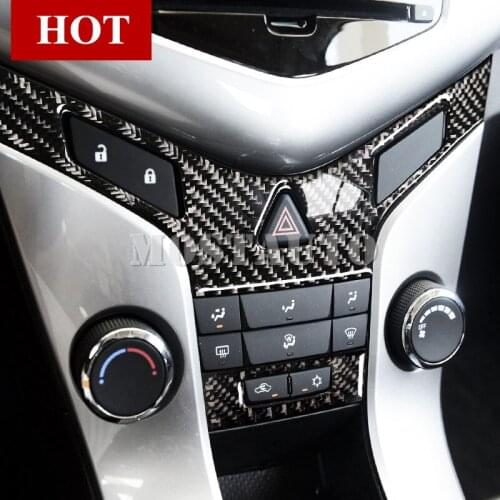 For Chevrolet Cruze Carbon Fiber Center Console Button Trim Cover 2009-2015 2pcs Car Accessories Interior Car Decor Car Trim