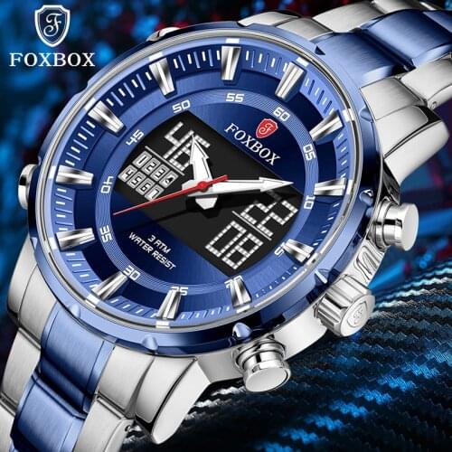 LIGE Brand Luxury Sports Waterproof Watches Men Chronograph Dual Display Analog Digital Watch Quartz Wristwatch Steel Male Clock