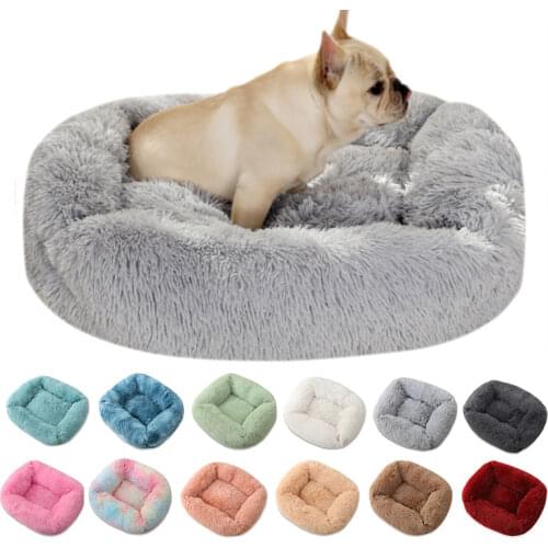 Long Plush Square Dog Bed Multi-Color Pet Beds Cat Mat For Little Medium Large Pets Super Soft Winter Warm Sleeping Mats