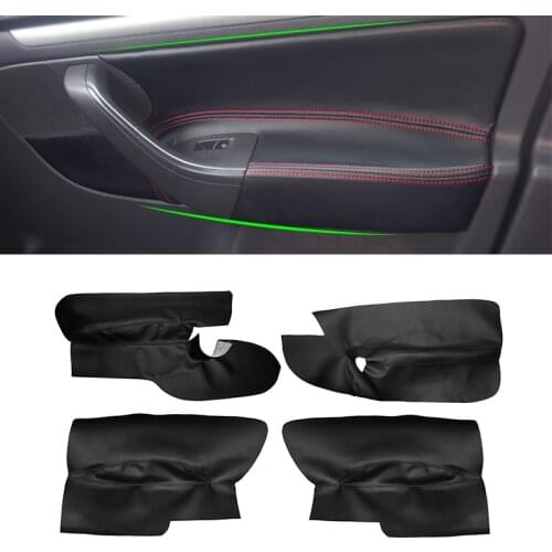 For VW Golf 5 MK5 2005 2006 2007 2008 2009 2010 only 3 doors Car Microfiber Leather Door Armrest Panel Cover Protective Trim
