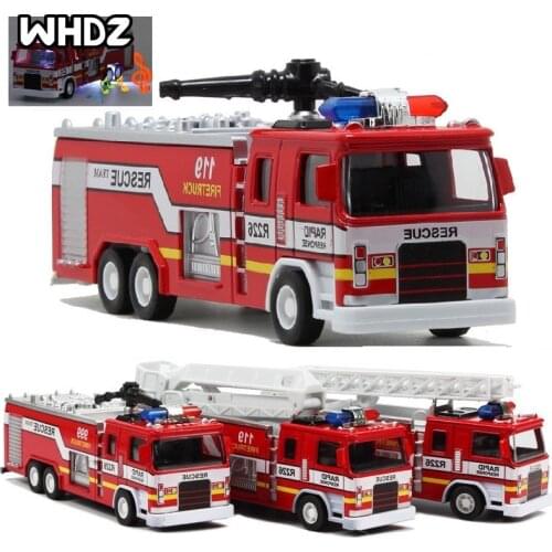 Electric Fire Truck Kids Toy with Bright Flashing Lights & Real Siren Sounds, Fire Engine Toy Trucks for Imaginative Play