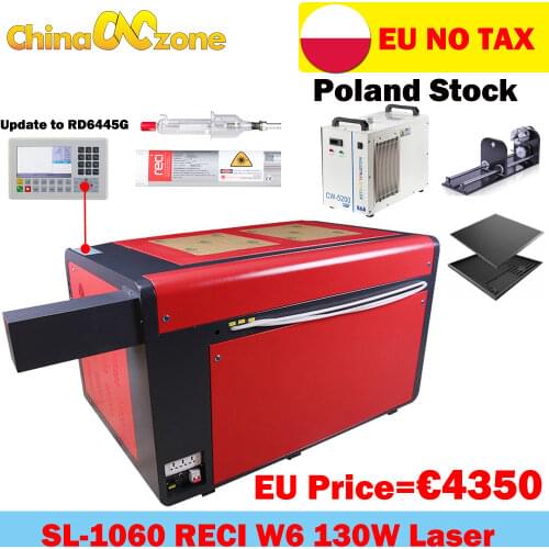 EU STOCK CNC SL1060 Laser engraving Cutting 130W W6 machine CW5200 water chiller CO2 USB Laser With DSP Ruida 6445C System