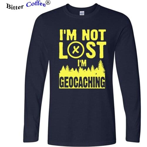 Explorers Geocaching Adventurer Tee Shirt Boy Autumn and Winter New Arrival Long Sleeve Pure Cotton Men Tees Plus size