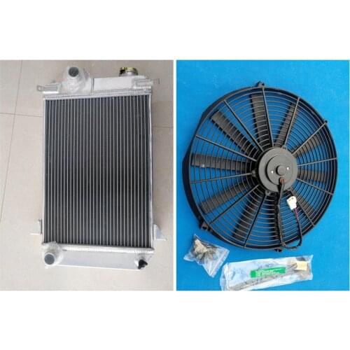 Hot Selling 56MM 3 Row Aluminum Radiator + Fan For TRIUMPH TR4 MT 1961-1965 1964 1963 1962