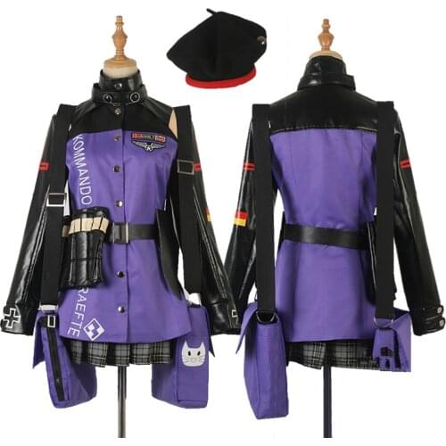 Tailored Size Anime Games Girls Frontline Cosplay HK416 Cos Halloween Party High Quality Uniform Set for Men/Women Costume