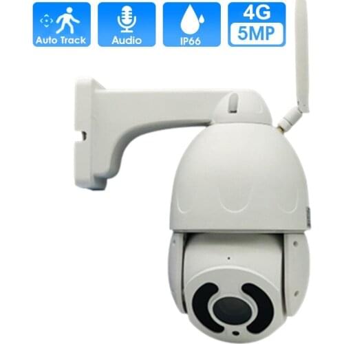 4G SIM Card 5MP PTZ IP Camera AI Human Detect Auto Tracking 20X Optical Zoom Security CCTV Camera Metal P2P Two Way Audio Camhi