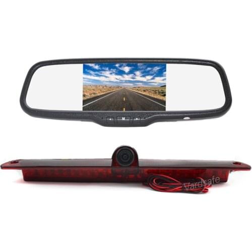 Vardsafe | Brake Light Backup Camera with Built-in LED Lights + Rear View Mirror Monitor for Mercedes-Benz Sprinter Van