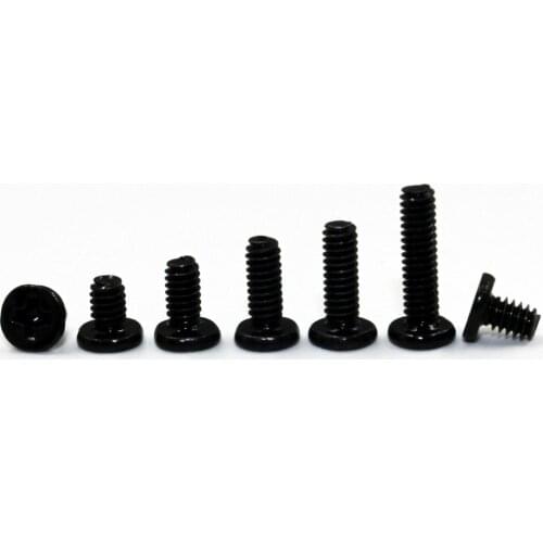 M2 M2.5 M3 Black Phillip Wafer Flat Head Machine Screw Bolt Laptop Notebook Bolt