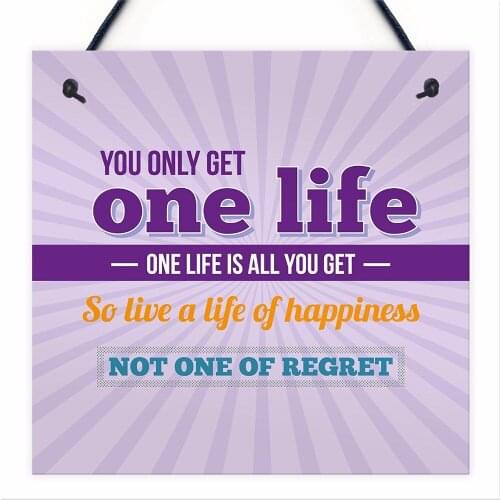 Meijiafei Inspirational Motivational One Life Quote Artwork Friendship Signs Plaque Office Colleague Present