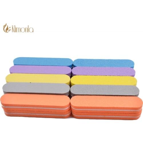 Wholesale 50Pcs/lot Mini Nail File Buffer 9*2cm Emery Board Sponge Thick Nail Buffer Colourful Nail Tools 100/180 Sandpaper Gift