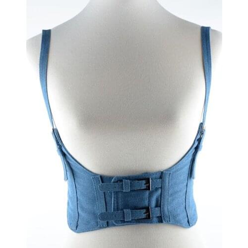 Fashionable denim fabric wasitband, corset belt with adjustable strap #BLT17013