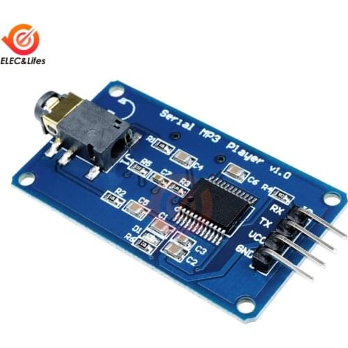 YX5300 UART TTL Serial Control MP3 Music Player v1.0 Module Support U disk Flash storage MP3/WAV Micro SD SDHC Card For Arduino