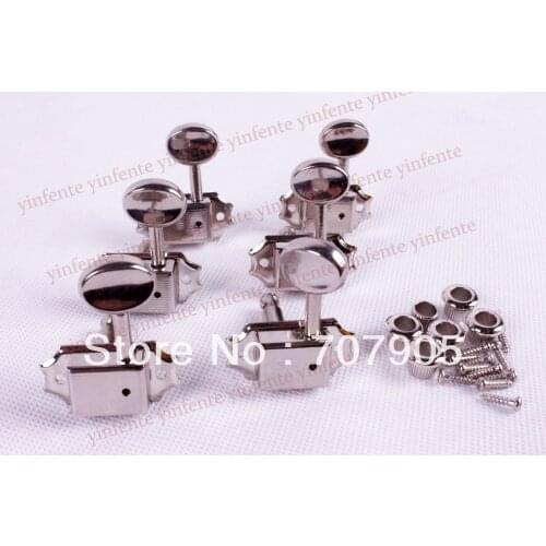 One Set Chrome Plated Guitar Tuning Pegs Tuners Machine Heads Guitar Parts