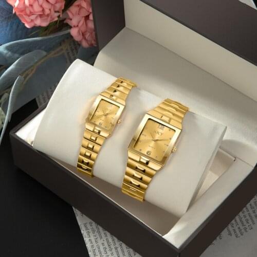 Original KKY Brand Luxury Creative New Gold Couple Watches WomenMen Watch Quartz Wristwatches Waterproof Clock Montre Femme 2021