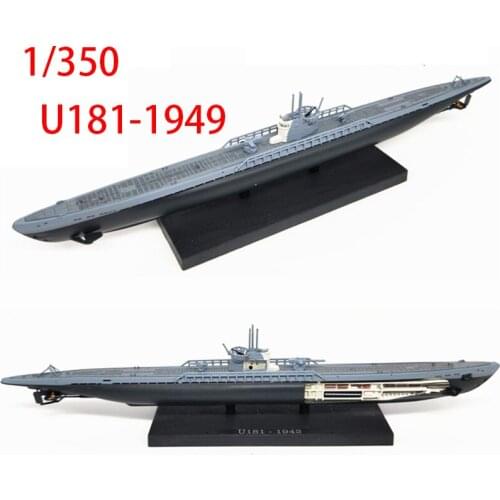 Diecast 1:350 Scale German U-boat Submarine U181 WWII Alloy Warship Ship Model AT02 Gifts Toys for Boys Adult Collection