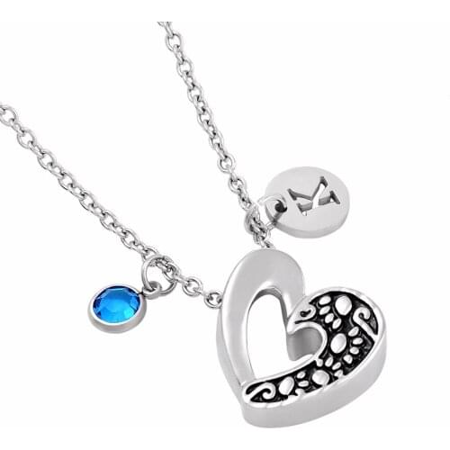 IJMD0018 Pet Memorial Urn Necklace Hold Ashes of Pets,Dog,Cat,Stainless Steel Cremation jewelry with birthstone