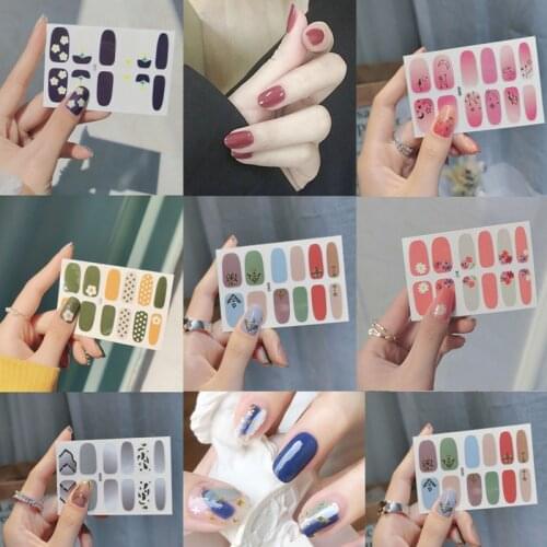 5Pcs Stickers For Nails DIY Transferable Gel Polish Strips Wraps Decals Nail Sticker Art Design Manicure Accesorios Equipment