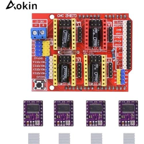 CNC Shield Expansion Board V3 with Drv8825 A4988 Stepper Motor Driver with Heat Sink For Arduino V3 Engrave For 3d Printer Parts