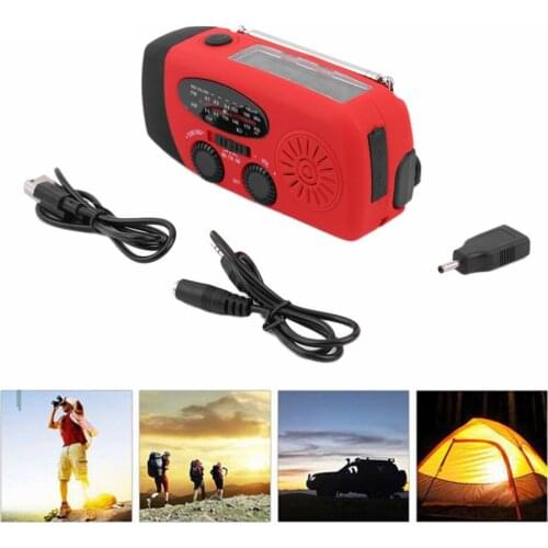 Protable Emergency Solar Hand Crank Dynamo AM/FM/WB Weather Radio LED Flashlight Charger Waterproof Emergency Survival Tools Hot
