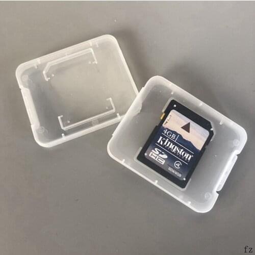 1000 Pcs Transparent Memory Card Case SD SDHC Holder Plastic Box Storage Carry Storage Box for Standard SD Card