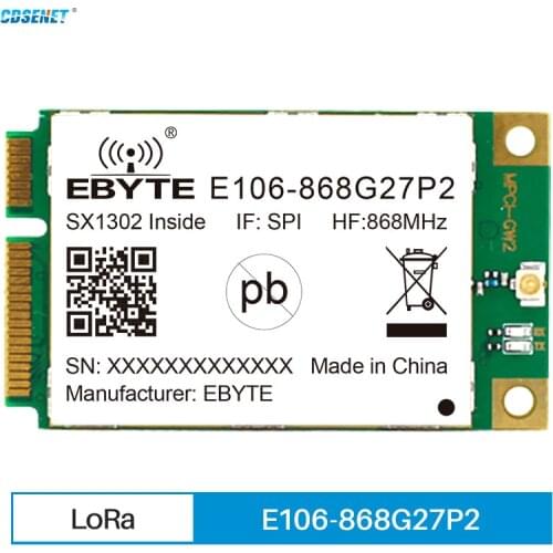 SX1302 868MHz E106-868G27P2 SPI PCI-e 27dBm LoRa Long-range 5km Communicator Radio Wireless Transceiver LoRaWAN Gateway Module