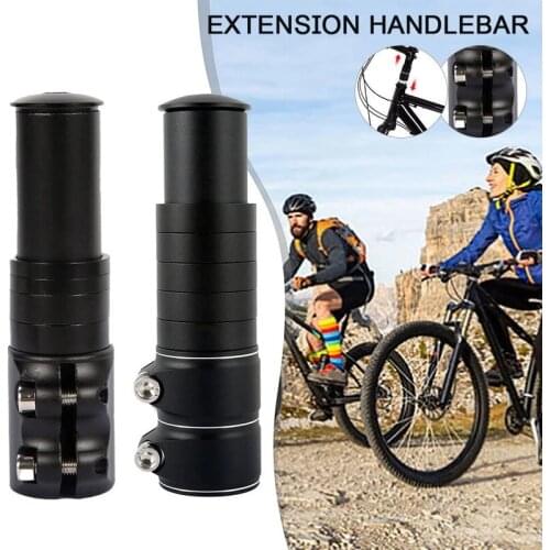 Aluminum Alloy Bicycle Handlebar Extender Fork Stem Extension Heads Up Black Bike Fork Extender MTB Mountain Cycling Bike Part