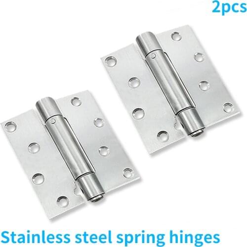 Thickened stainless steel 4-inch single- invisible with door closer automatic door closure spring hinge