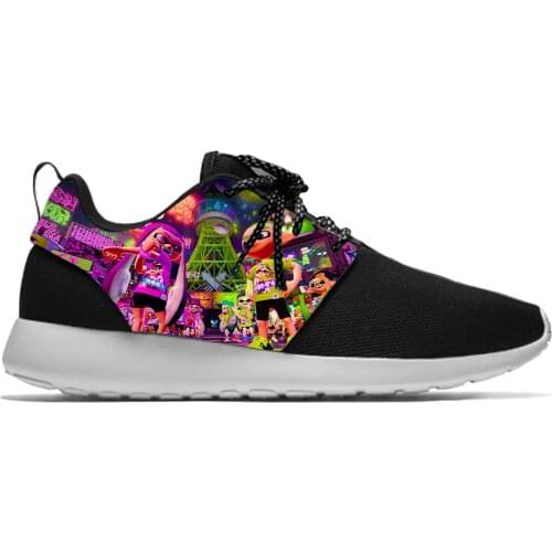 Hot Game Anime SPLATOON 2 Kawaii Vogue Fashion Funny Sport Running Shoes Harajuku Breathable 3D Printed Men women Mesh Sneakers