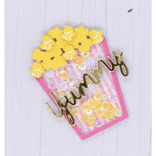 ZFPARTY Yummy Popcorn Shaker Metal Cutting Dies Stencils for DIY Scrapbooking Decorative Embossing DIY Paper Cards