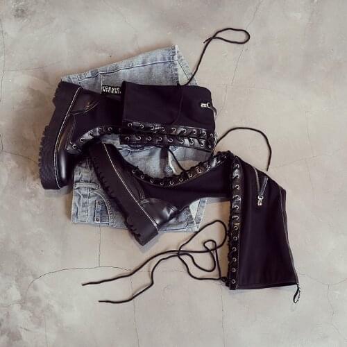 Over-knee long boots womens autumn/winter 20 new flat-bottomed 100 shows thin high-barrel Lyca elastic womens boots