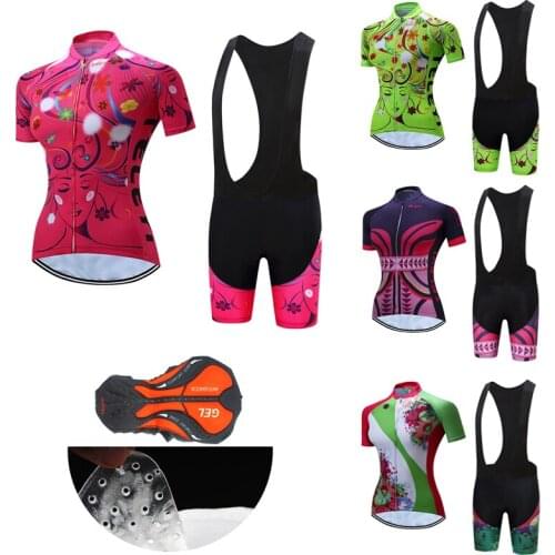 2021 Women Bike Clothing Set Summer Bicycle Clothes Bib Shorts Female Cycling Jersey MTB Dress Cyclist Uniform Mallot Suit Kit