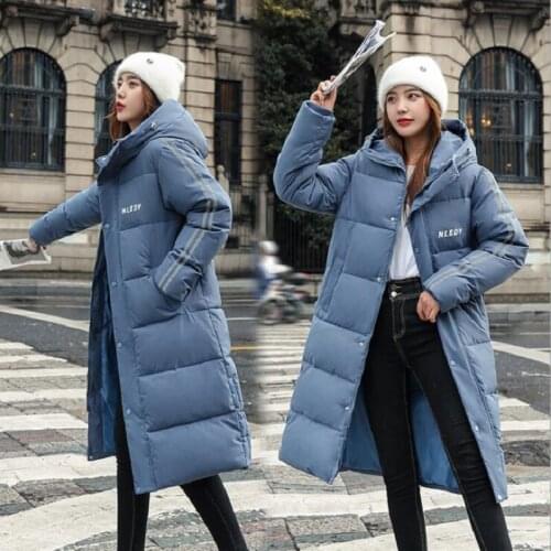 TYJTJY Winter Coat Women Fashion Lovers Winter Jacket Women Cotton Padded Parka Long Outwear Hooded Solid Female Jacket Coat