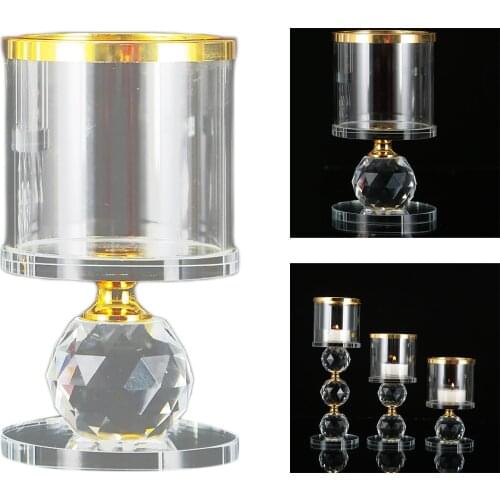 Gold Crystal Tealight Candle Holder for Wedding Table Centerpiece, Decorative Candlestick Holder Fireplace Candelabra