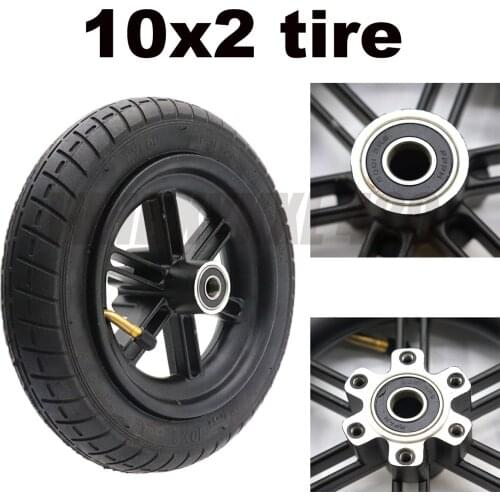 10 Inch 10x2 Inflatable Wheel Tire 10x2 thickening Inner Outer Tyre with Alloy Rim for Xiaomi Mijia M365 Electric Scooter