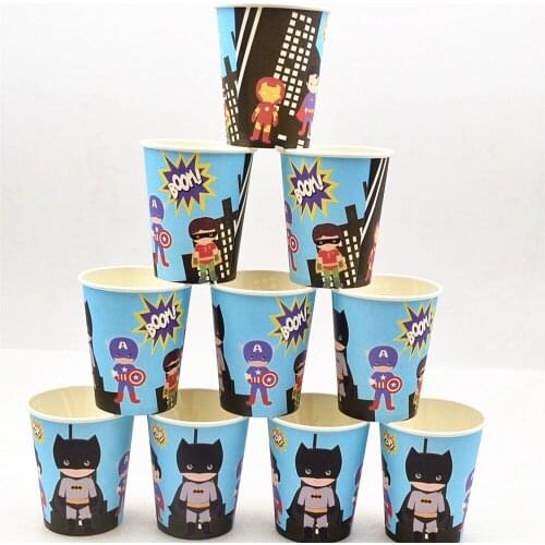 10pcs/set The Avengers Party Supplie Birthday Party Decoration Disposable Paper Cup Favors Shower Favors