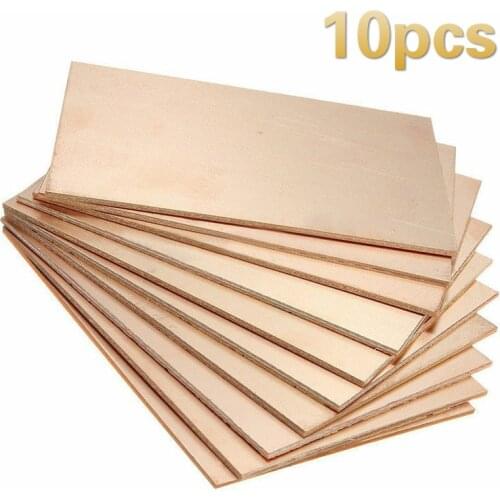 10 pcs PCB Double Side Copper Clad plate DIY PCB Kit Laminate Circuit Board 1.5x70x100mm