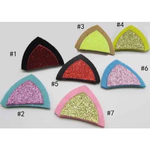 100 pcs/ lot , 4.5cm Diy stereo double sequined cat ears for apparel hair accessories
