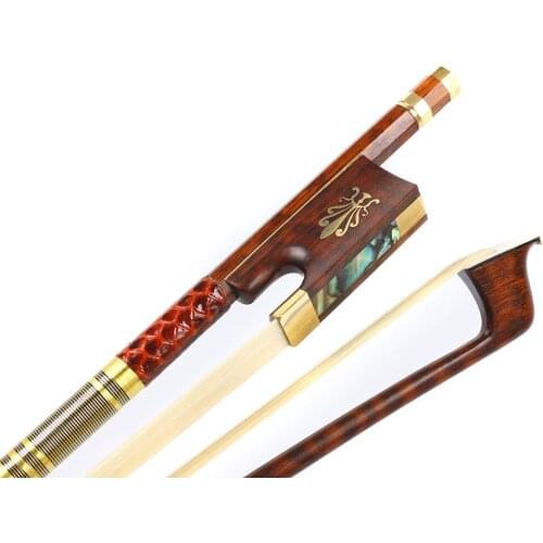 1X Violin Bow 4/4 Snakewood Natural HorseTail Great Balance Violin Accessories