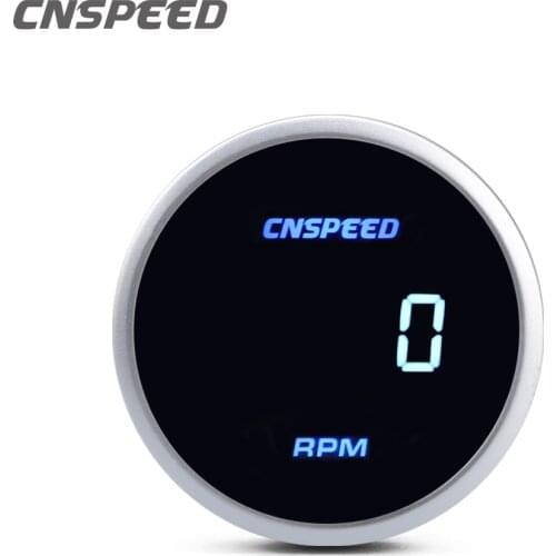 2" 52mm 12v/24v Universal Car Auto Digital Tachometer Racing 0-9999Rpm RPM Gauge Smoke Lens White Shell