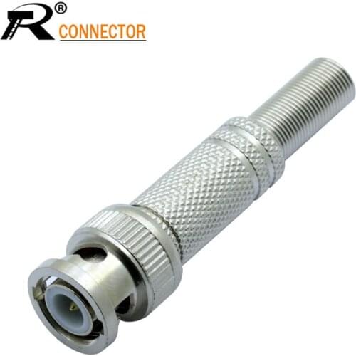 4pcs BNC MALE W/SPRING CONNECTOR bnc male terminator Plug RF Coax convertor for CCTV