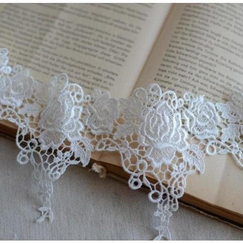 5 Meters 10cm Embroidered Mesh Lace Fabric 2019 New Fashion White French Net Lace Fabric Hot Sale