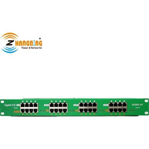 802.3af/at PoE Gigabit Active 16Port PoE Injector PoE Panel for 16 gigabit Devices IP Camera, Access Point With LED Status
