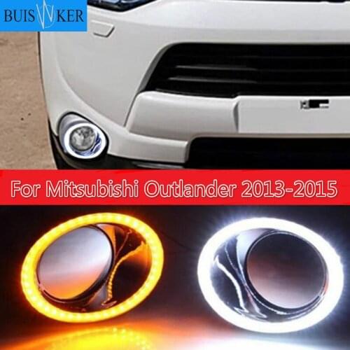 Car for Mitsubishi Outlander 2013-2015 LED DRL Daytime driving Running Lights Daylight Waterproof Fog Head Lamp white