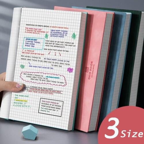 A5/B5/A4 Notebook Thickened Large Super Thick Square Grid Book Brid Diary Notebooks Diary Grid Book